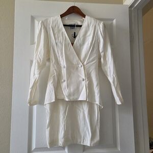 Double-Breasted Blazer & Skirt Set